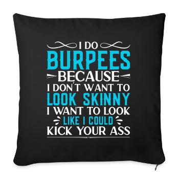 Burpees Exercices Entraînement - Housse de coussin décorative 45 x 45 cm - noir - Devant