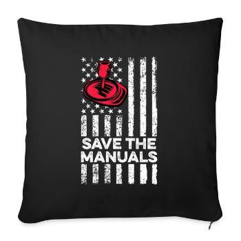 Save The Manuals American Flag 3 Pedals Stick - Sofa pillowcase 17,3'' x 17,3'' (45 x 45 cm) - black - Front