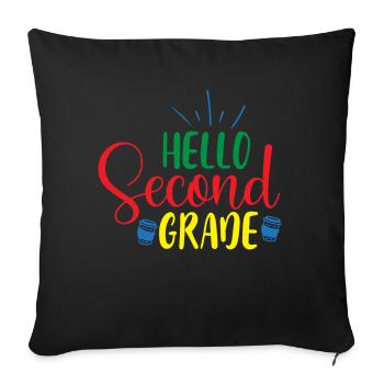 Second Grade Rainbow Girls Boys Teacher Team 2nd - Sofa pillowcase 17,3'' x 17,3'' (45 x 45 cm) - black - Front