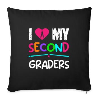 Zweite Klasse Rainbow Girls Jungen Lehrerteam 2. - Sofakissenbezug 45 x 45 cm - Schwarz - Vorne