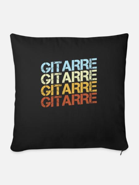 Gitarre Retro - Sofakissenbezug 45 x 45 cm - Schwarz