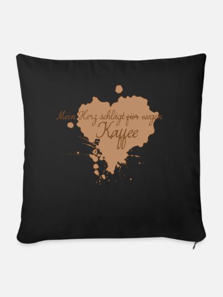 Kaffee Spruch Kaffeebecher Kaffeetrinker - Sofakissenbezug 45 x 45 cm - Schwarz