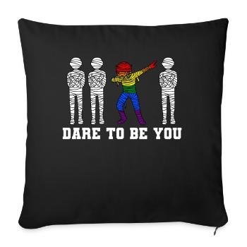 Dabbing Mummy LGBTQ Gay Lesbian Trans Pride - Housse de coussin décorative 45 x 45 cm - noir - Devant
