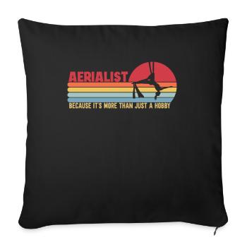 Aerialist plus qu’un danseur de yoga aérien amateur - Housse de coussin décorative 45 x 45 cm - noir - Devant
