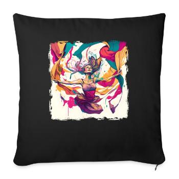Acrobate Gymnastique Aérienne Yoga Danseur Aérien - Housse de coussin décorative 45 x 45 cm - noir - Devant