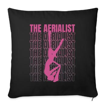 The Aerialist Aerialist Gymnastics Aerial Yoga - Sofa pillowcase 17,3'' x 17,3'' (45 x 45 cm) - black - Front
