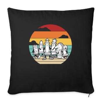 Retro Queen Player Grand maître professionnel des échecs - Housse de coussin décorative 45 x 45 cm - noir - Devant