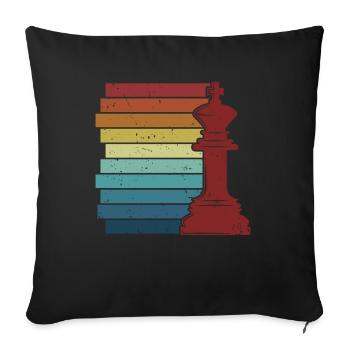 Retro Grandmaster Queen Player Professional Chess - Sofa pillowcase 17,3'' x 17,3'' (45 x 45 cm) - black - Front