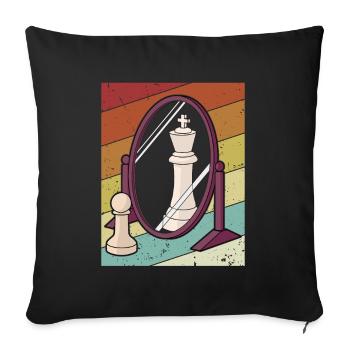 Retro Player Grandmaster Queen Professional Chess - Sofa pillowcase 17,3'' x 17,3'' (45 x 45 cm) - black - Front