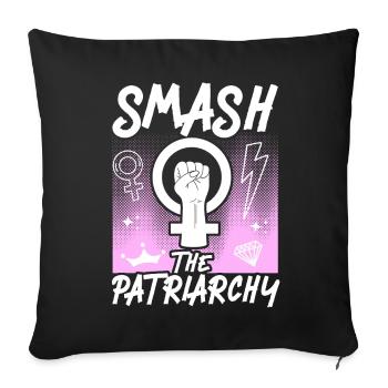 Feminist Smash Patriarchy - Sofakissenbezug 45 x 45 cm - Schwarz - Vorne