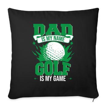 Papa est mon nom Le golf est mon jeu - Housse de coussin décorative 45 x 45 cm - noir - Devant