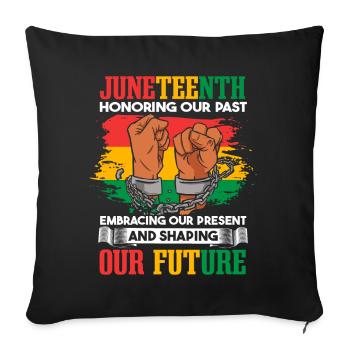 Juneteenth Honoring Our Past - Sofa pillowcase 17,3'' x 17,3'' (45 x 45 cm) - black - Front