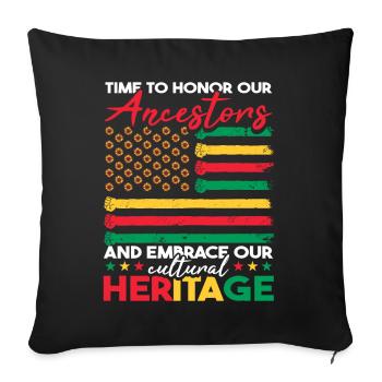 Il est temps d’honorer nos ancêtres - Housse de coussin décorative 45 x 45 cm - noir - Devant