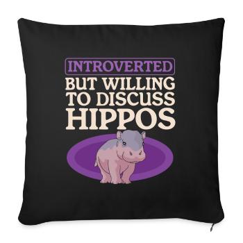 Bébé hippopotame | Hippopotames Hippos Cadeau - Housse de coussin décorative 45 x 45 cm - noir - Devant