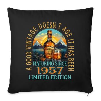 66. Geburtstag 1957 66er Guter Jahrgang Whisky - Sofakissenbezug 45 x 45 cm - Schwarz - Vorne