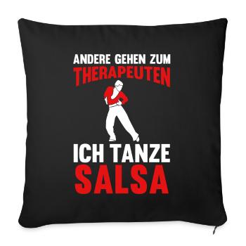 Salsa Tanz Tänzer - Sofakissenbezug 45 x 45 cm - Schwarz - Vorne