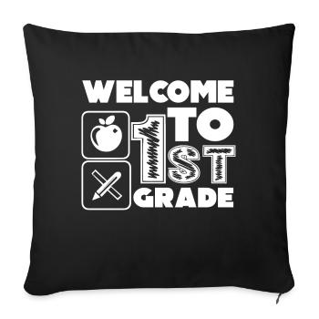1st Grade Teacher Welcome To 1st Grade - Sofa pillowcase 17,3'' x 17,3'' (45 x 45 cm) - black - Front
