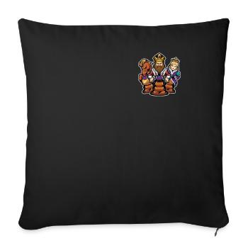 Logo d’échecs Emblème Joueur de la Reine Grand Maître des échecs - Housse de coussin décorative 45 x 45 cm - noir - Devant
