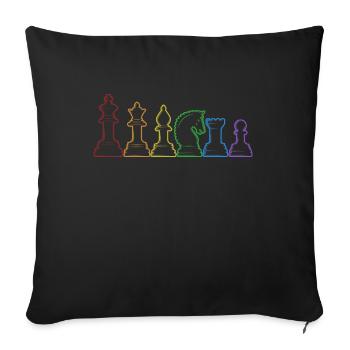 Chess LGBT Rainbow Player Grandmaster Queen Chess - Sofa pillowcase 17,3'' x 17,3'' (45 x 45 cm) - black - Front