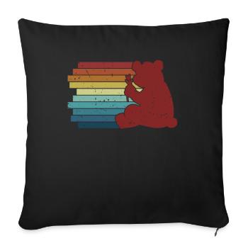 Retro Panda Bear Friend Ailuropoda Melanoleuca - Sofa pillowcase 17,3'' x 17,3'' (45 x 45 cm) - black - Front