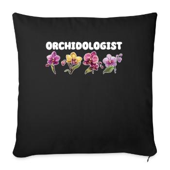 Orchid Whisperer Plants Friend Orchids - Sofa pillowcase 17,3'' x 17,3'' (45 x 45 cm) - black - Front