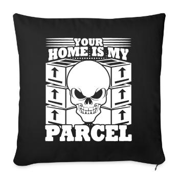 Parcel deliverer Skull parcel carrier - Sofa pillowcase 17,3'' x 17,3'' (45 x 45 cm) - black - Front