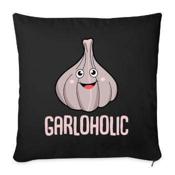 Garlic Garloholic - Sofakissenbezug 45 x 45 cm - Schwarz - Vorne