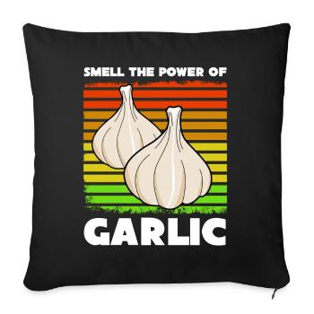 Garlic garlic smell - Sofa pillowcase 17,3'' x 17,3'' (45 x 45 cm) - black - Front