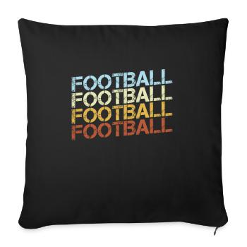 Football Rétro - Housse de coussin décorative 45 x 45 cm - noir - Devant