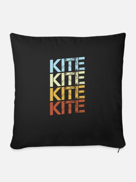 Kite Retro - Sofakissenbezug 45 x 45 cm - Schwarz