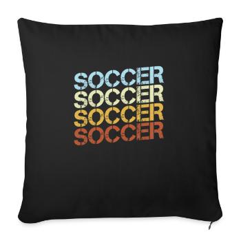 Football Rétro - Housse de coussin décorative 45 x 45 cm - noir - Devant