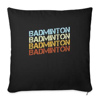 Badminton Rétro - Housse de coussin décorative 45 x 45 cm - noir - Devant