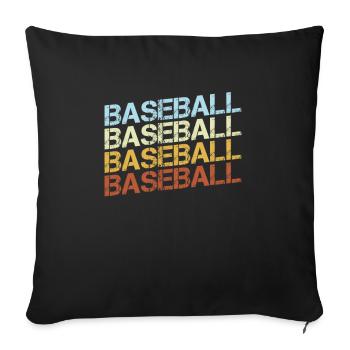 Baseball Rétro - Housse de coussin décorative 45 x 45 cm - noir - Devant