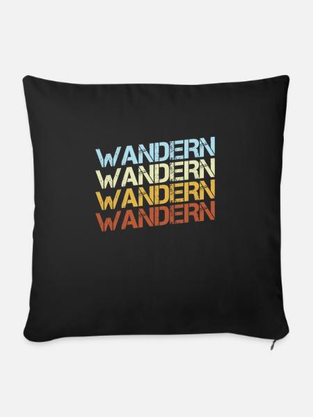 Wandern Retro - Sofakissenbezug 45 x 45 cm - Schwarz