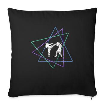Arts martiaux - Housse de coussin décorative 45 x 45 cm - noir - Devant