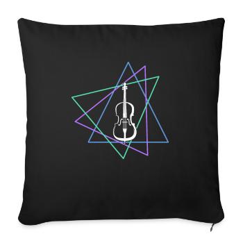 Geige - Sofakissenbezug 45 x 45 cm - Schwarz - Vorne