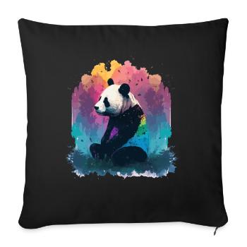 Panda Bear Friend Ailuropoda Melanoleuca Lover - Sofa pillowcase 17,3'' x 17,3'' (45 x 45 cm) - black - Front