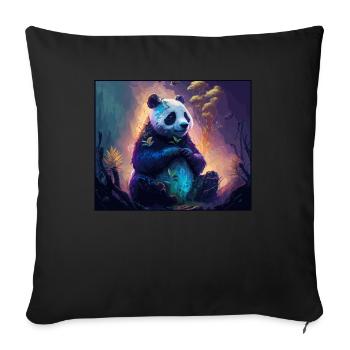 Panda Bear Friend Ailuropoda Melanoleuca Lover - Sofa pillowcase 17,3'' x 17,3'' (45 x 45 cm) - black - Front