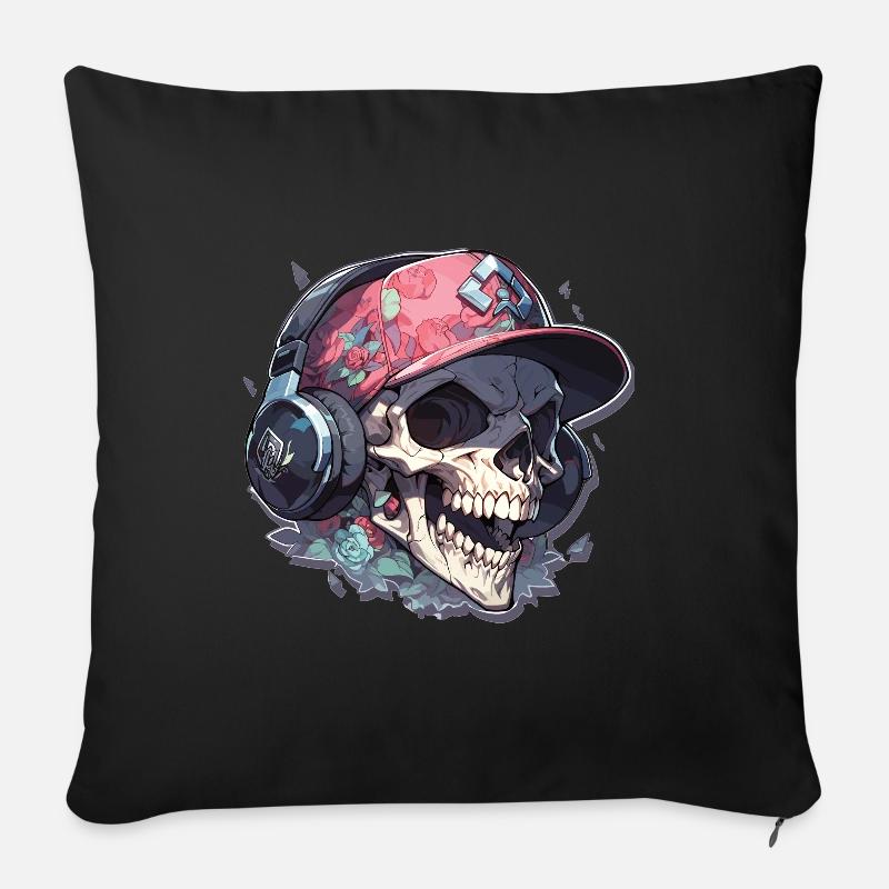Totenkopf - Sofakissenbezug 45 x 45 cm - Schwarz