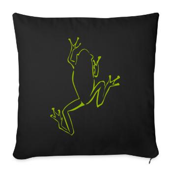 Frog Frogs - Sofa pillowcase 17,3'' x 17,3'' (45 x 45 cm) - black - Front