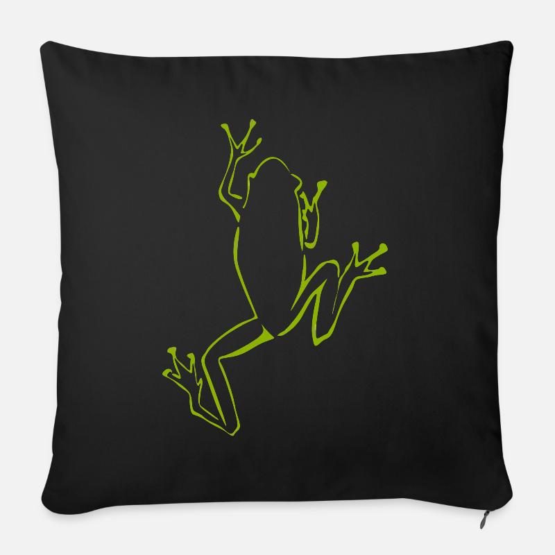Frosch Frösche - Sofakissenbezug 45 x 45 cm - Schwarz