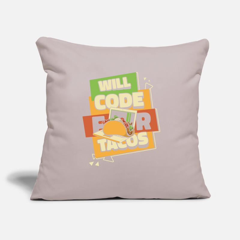 Will Code pour Tacos Développeur Codeur Programmeur Housse de coussin décorative 45 x 45 cm
