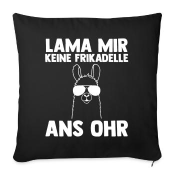 Lama - Sofakissenbezug 45 x 45 cm - Schwarz - Vorne