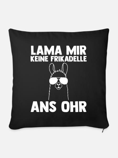 Lama - Sofakissenbezug 45 x 45 cm - Schwarz
