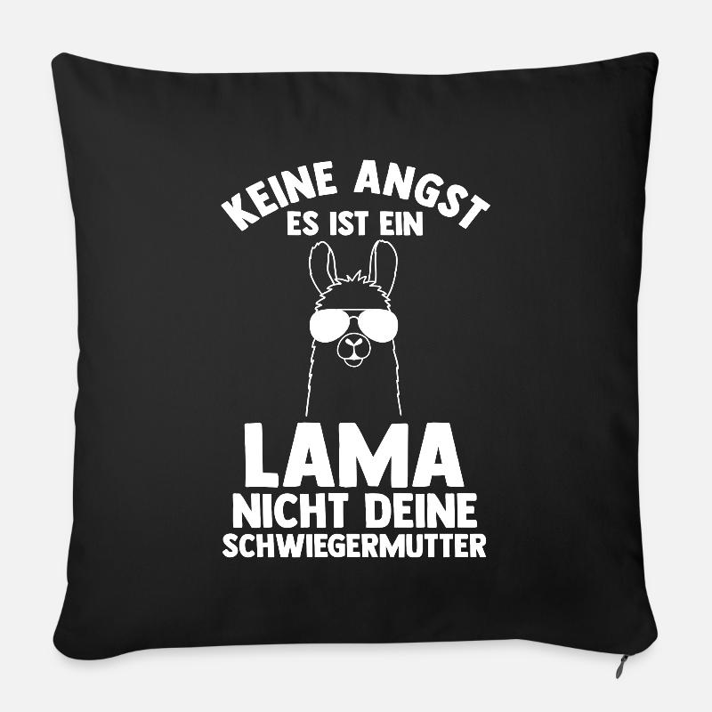 Lama - Sofakissenbezug 45 x 45 cm - Schwarz