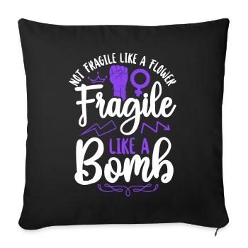 Feminist Not Fragile Like A Flower - Sofa pillowcase 17,3'' x 17,3'' (45 x 45 cm) - black - Front