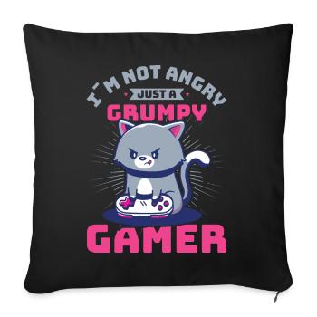 Jeux, Jeux d’argent, Jeux vidéo, Gamer - Housse de coussin décorative 45 x 45 cm - noir - Devant