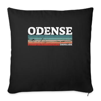 Odense Denmark Vintage Danish Retro Dane - Sofa pillowcase 17,3'' x 17,3'' (45 x 45 cm) - black - Front