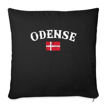 Odense Denmark Vintage Danish Flag Dane - Sofa pillowcase 17,3'' x 17,3'' (45 x 45 cm) - black - Front