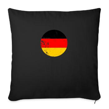 Allemagne Vintage Drapeau allemand Allemand - Housse de coussin décorative 45 x 45 cm - noir - Devant